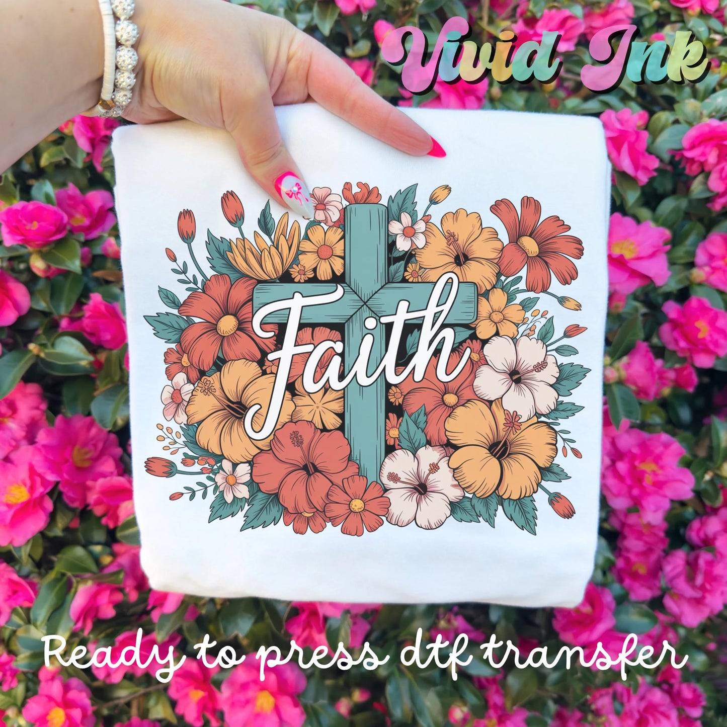 Floral faith religious cross